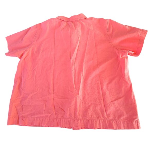 Erika Womens Coral Vacation Postcard Print Button-Up Shirt Size 2X Grandmacore - Picture 16 of 16